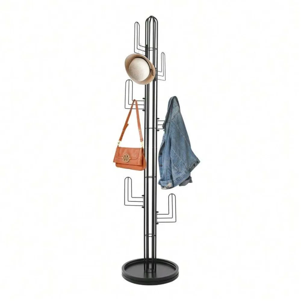 Cactus Freestanding Coat Rack, Vertical Hanging Organizer with Multiple Arms and Stable Base for Entryway, Bedroom or Office - product view 4