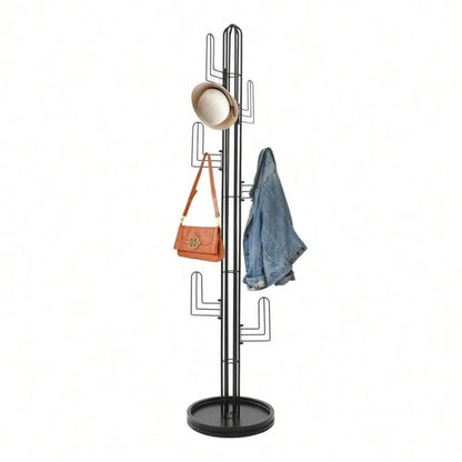 Cactus Freestanding Coat Rack, Vertical Hanging Organizer with Multiple Arms and Stable Base for Entryway, Bedroom or Office - product view 4