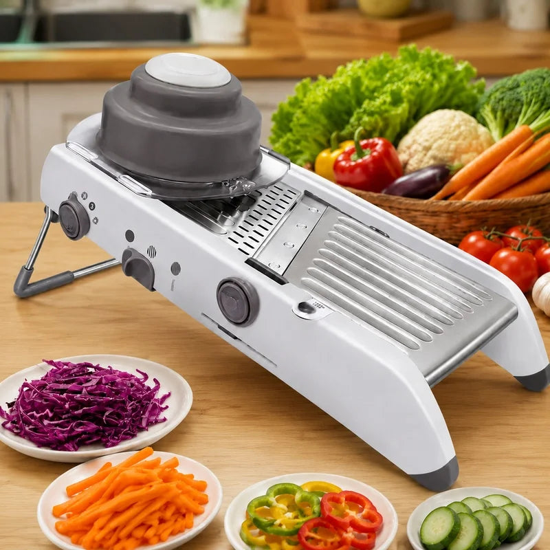 Adjustable 18-Blade Mandoline Slicer, Stainless Steel and PP, Vegetable Julienne Cutter for Fruit and Produce - product view 2