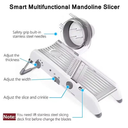 Adjustable 18-Blade Mandoline Slicer, Stainless Steel and PP, Vegetable Julienne Cutter for Fruit and Produce - product view 3