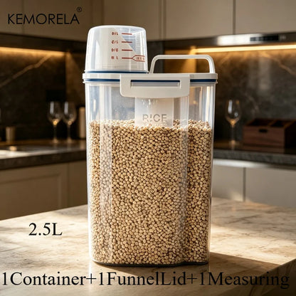 Airtight Cereal Container, 2.5L Plastic Food Storage Box for Grain, Rice, Flour and Nuts in the Kitchen Pantry - product view 1