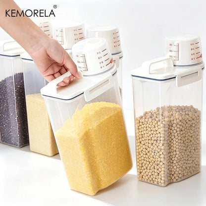 Airtight Cereal Container, 2.5L Plastic Food Storage Box for Grain, Rice, Flour and Nuts in the Kitchen Pantry - product view 3