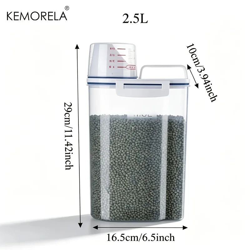 Airtight Cereal Container, 2.5L Plastic Food Storage Box for Grain, Rice, Flour and Nuts in the Kitchen Pantry - product view 6