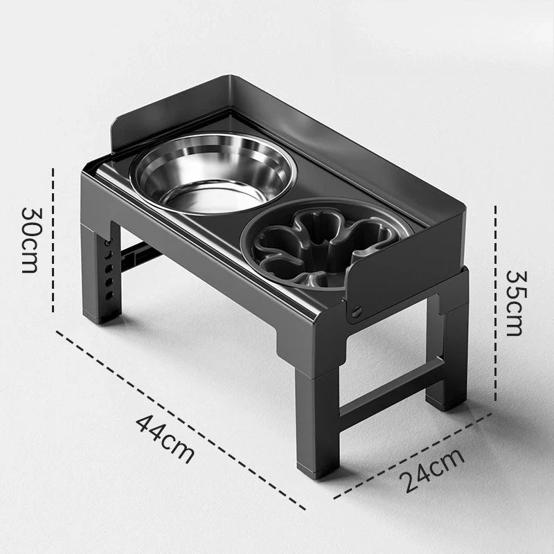 Raised Dog Feeding Bowl, Adjustable Height and Angle, Non-Slip Spill-Proof Plastic Bowl for Everyday Pet Feeding - product view 1