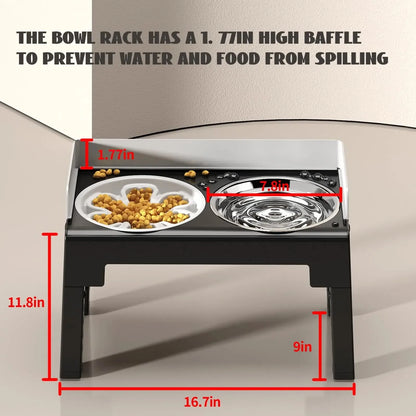 Raised Dog Feeding Bowl, Adjustable Height and Angle, Non-Slip Spill-Proof Plastic Bowl for Everyday Pet Feeding - product view 4