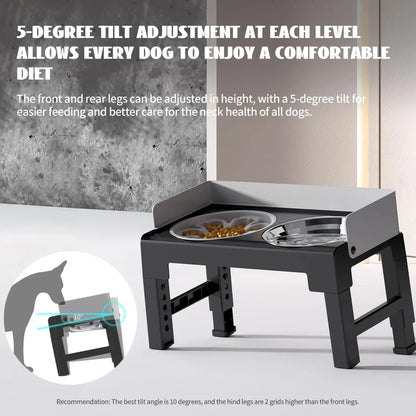 Raised Dog Feeding Bowl, Adjustable Height and Angle, Non-Slip Spill-Proof Plastic Bowl for Everyday Pet Feeding - product view 5