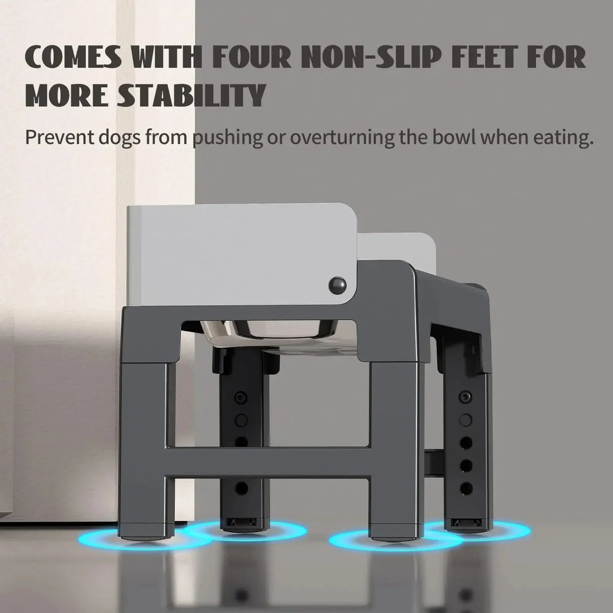 Raised Dog Feeding Bowl, Adjustable Height and Angle, Non-Slip Spill-Proof Plastic Bowl for Everyday Pet Feeding - product view 6