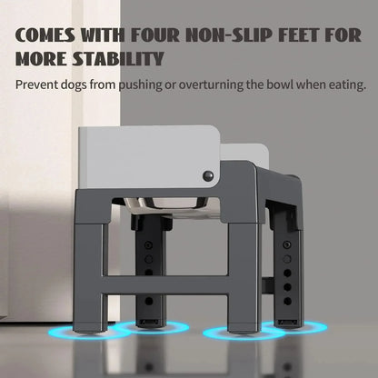 Raised Dog Feeding Bowl, Adjustable Height and Angle, Non-Slip Spill-Proof Plastic Bowl for Everyday Pet Feeding - product view 6
