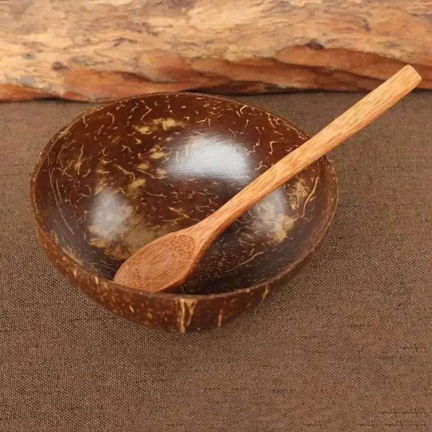 Natural Coconut Shell Decorative Bowl, Handmade Solid Design, Under 1L Capacity for Fruit, Snacks, Rice and Desserts - product view 3