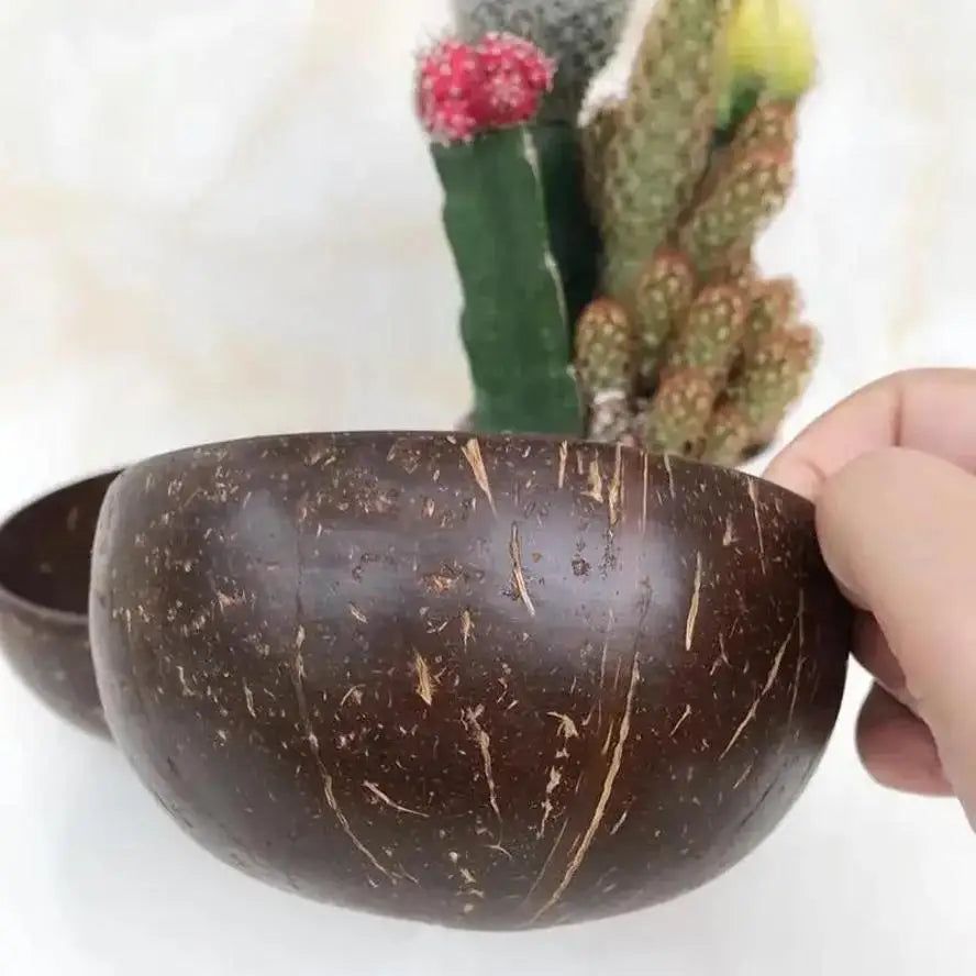Natural Coconut Shell Decorative Bowl, Handmade Solid Design, Under 1L Capacity for Fruit, Snacks, Rice and Desserts - product view 6