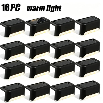 Solar Step Lights, 3000K Warm White LED Deck Lights, IP44 Weather Resistant, Auto On/Off, 8 or 16 Pack - product view 2