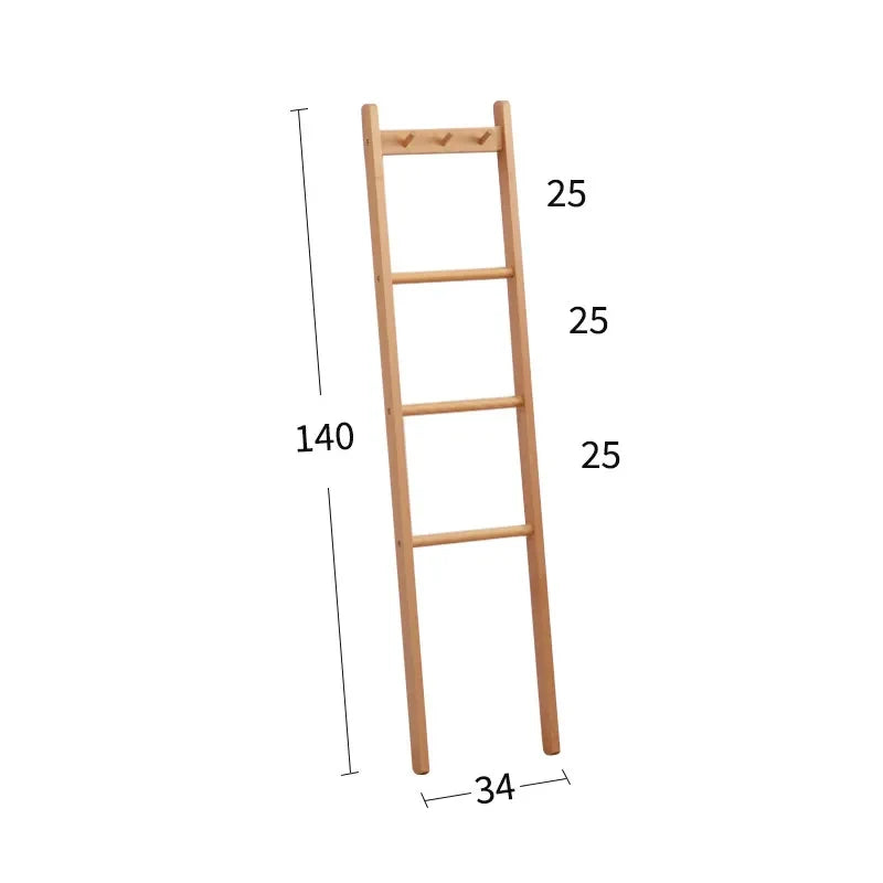 Beechwood Towel Ladder Rack, Reusable Leaning Blanket Holder and Quilt Display for Bathroom, Bedroom or Living Room - product view 1