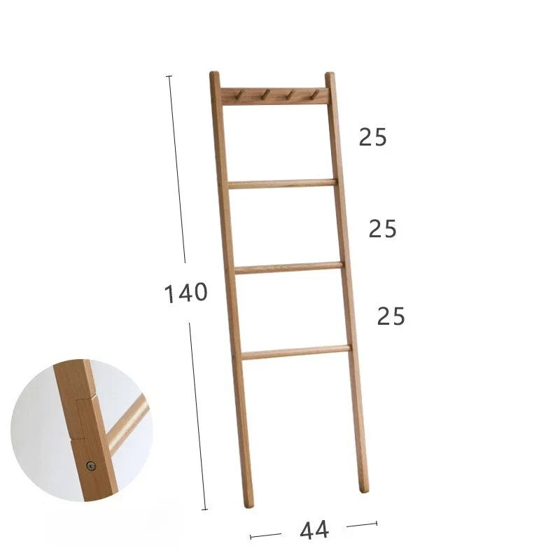 Beechwood Towel Ladder Rack, Reusable Leaning Blanket Holder and Quilt Display for Bathroom, Bedroom or Living Room - product view 2