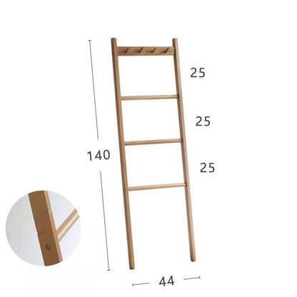Beechwood Towel Ladder Rack, Reusable Leaning Blanket Holder and Quilt Display for Bathroom, Bedroom or Living Room - product view 2
