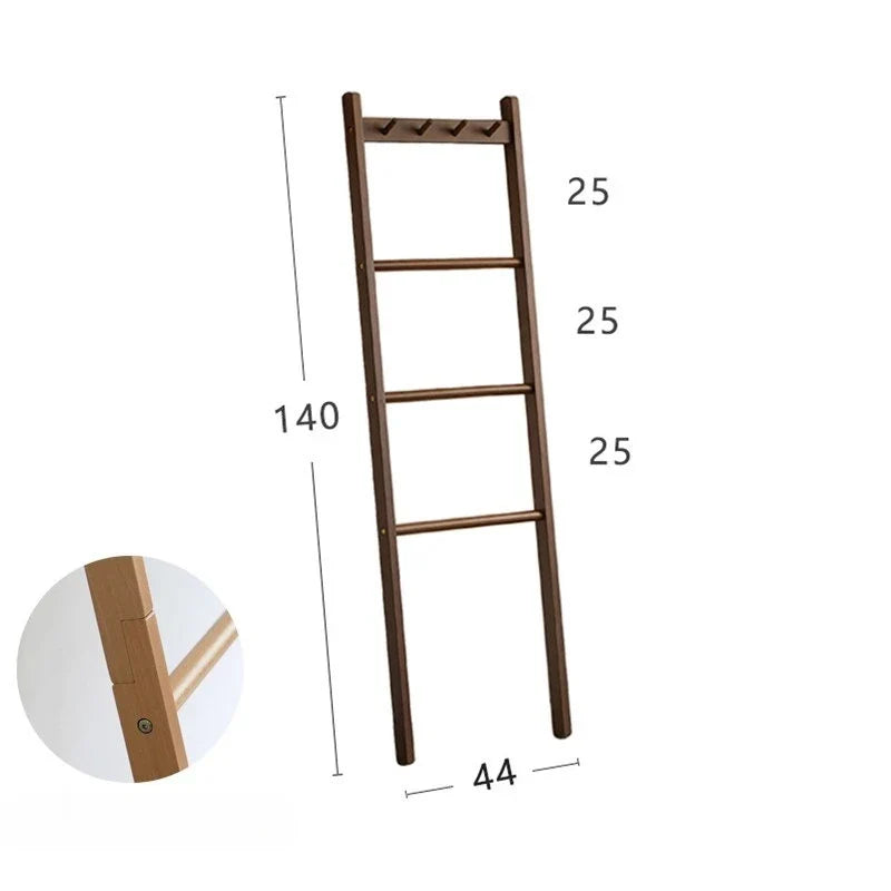 Beechwood Towel Ladder Rack, Reusable Leaning Blanket Holder and Quilt Display for Bathroom, Bedroom or Living Room - product view 3