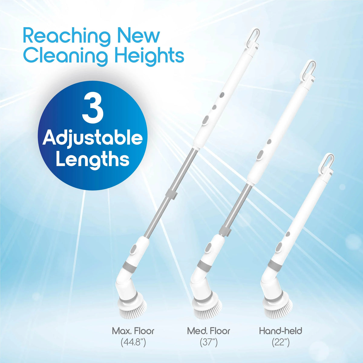 Electric Spin Scrubber, Cordless Rechargeable Cleaning Brush with 9 Heads, 120-Minute Runtime and Adjustable Handle for Home - product view 4