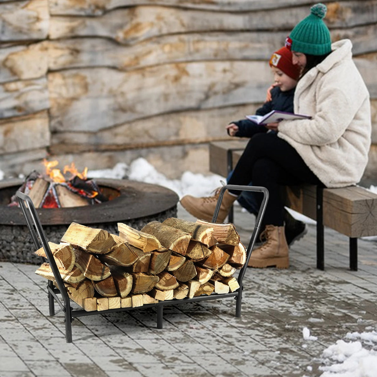 outdoor firewood rack - product view 2
