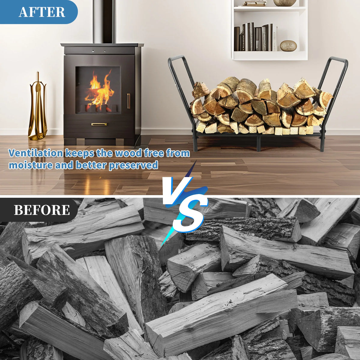 outdoor firewood rack - product view 4