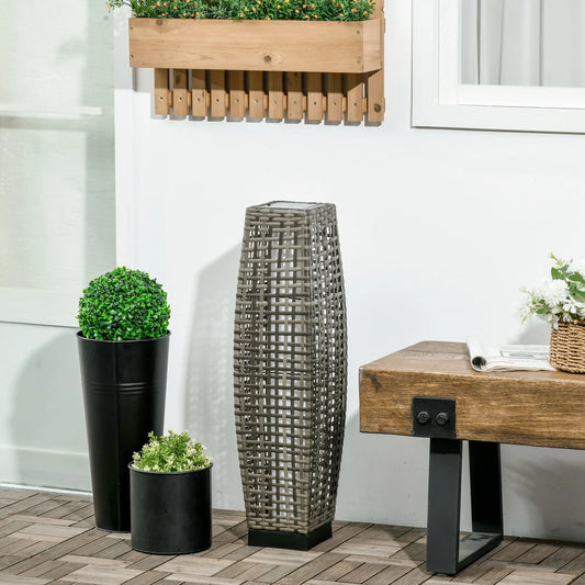 Solar Garden Lantern Floor Lamp, Automatic Dusk-to-Dawn LED, IP44 Waterproof PE Rattan Shade for Patio, Pathway and Garden - product view 1