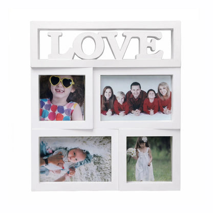 Rectangle Shadow Box Frame, Plastic American-Style Multi-Photo Display for Living Room Wall Décor, White - product view 2