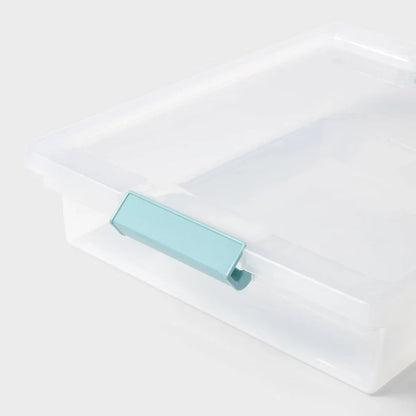 5.8 Qt Stackable Pantry Bin, Clear Plastic Food Storage Container with Latches and Airtight Seal for Kitchen Organization - product view 3
