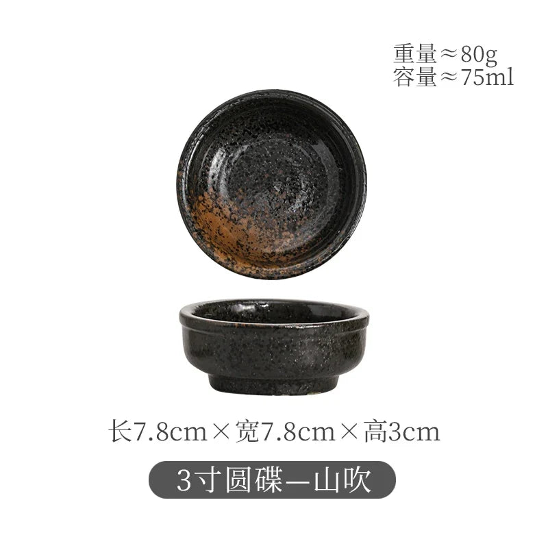 Japanese Ceramic Seasoning Bowl, 3-Inch Round Solid Under-Glazed Dish, Mini Sushi Tableware for Sauces and Décor - product view 5
