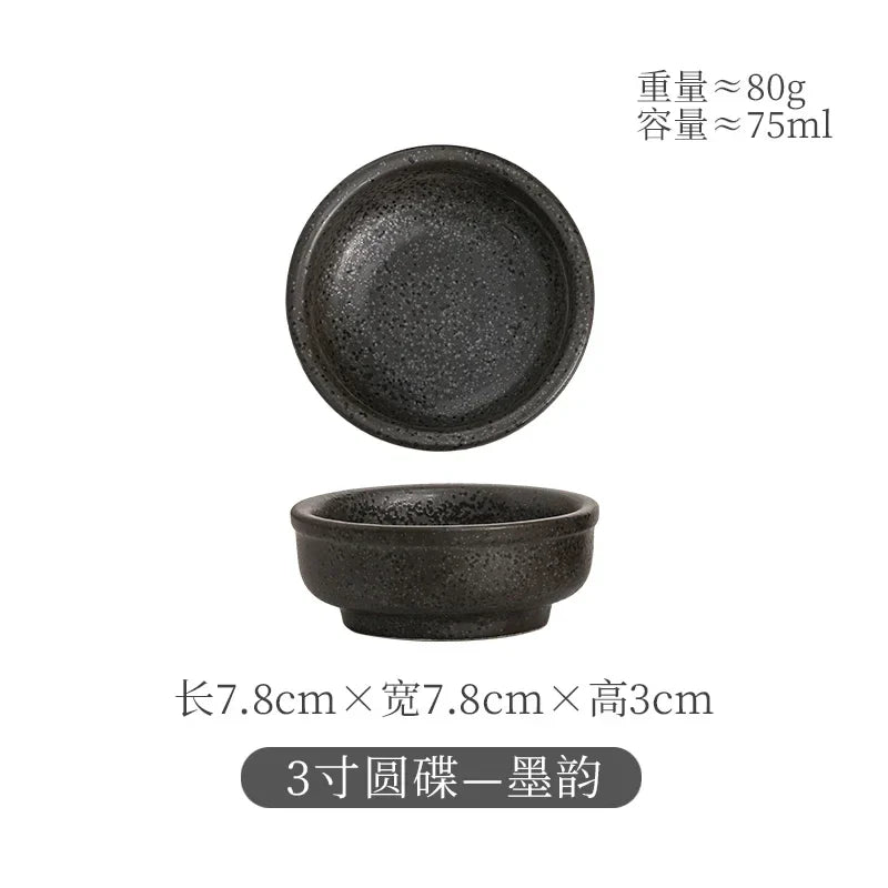 Japanese Ceramic Seasoning Bowl, 3-Inch Round Solid Under-Glazed Dish, Mini Sushi Tableware for Sauces and Décor - product view 6