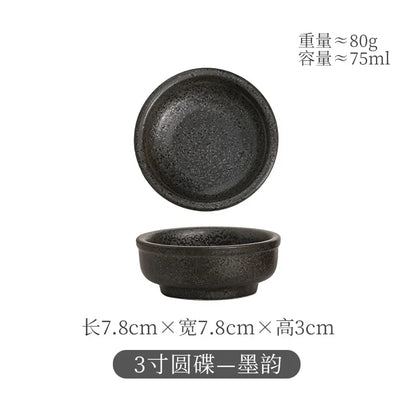 Japanese Ceramic Seasoning Bowl, 3-Inch Round Solid Under-Glazed Dish, Mini Sushi Tableware for Sauces and Décor - product view 6