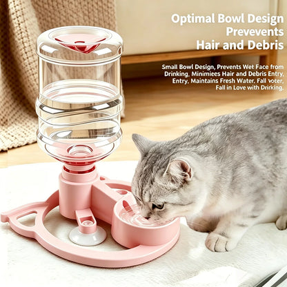 Gravity Pet Water Dispenser, Large-Capacity Filter-Free Plastic Feeder, Fits 2.8 cm Mineral Water Bottles for Cats and Dogs - product view 3