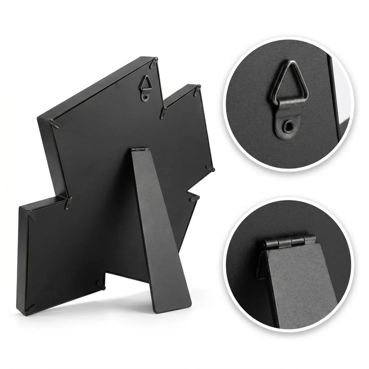 Multi-Frame Picture Frame, Rectangle Plastic Wall Display with Four Photo Openings, White or Black Combination Decor - product view 6