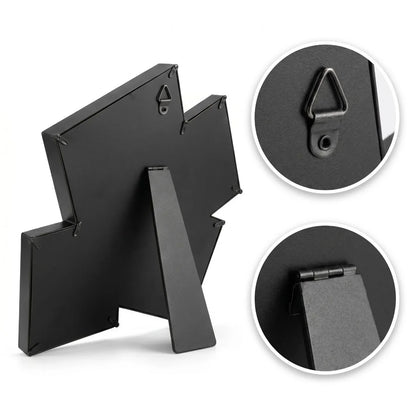 Multi-Frame Picture Frame, Rectangle Plastic Wall Display with Four Photo Openings, White or Black Combination Decor - product view 6