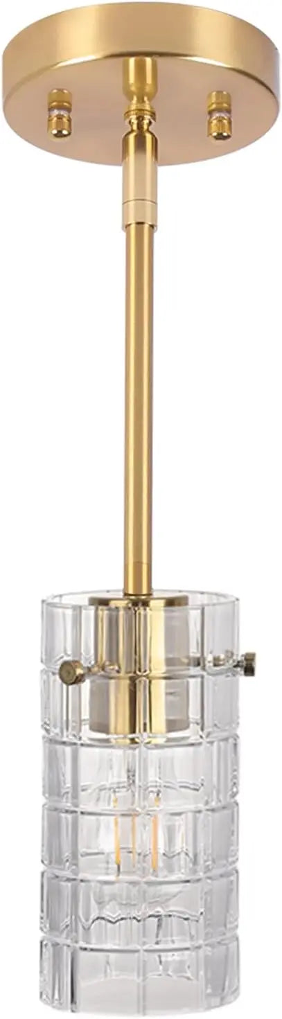Gold Glass Pendant Light, Stainless Steel Body, E26 Socket, 110V AC, Assembly Required for Dining Rooms and Hallways - product view 1