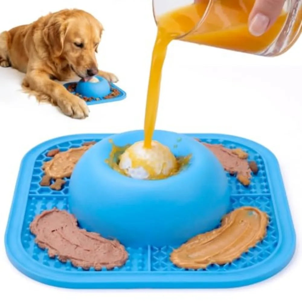 Slow Feeder Dog Bowl and Lick Mat, Silicone-Style Interactive Treat Bowl with Anti-Slip Base for Dogs and Cats - product view 1