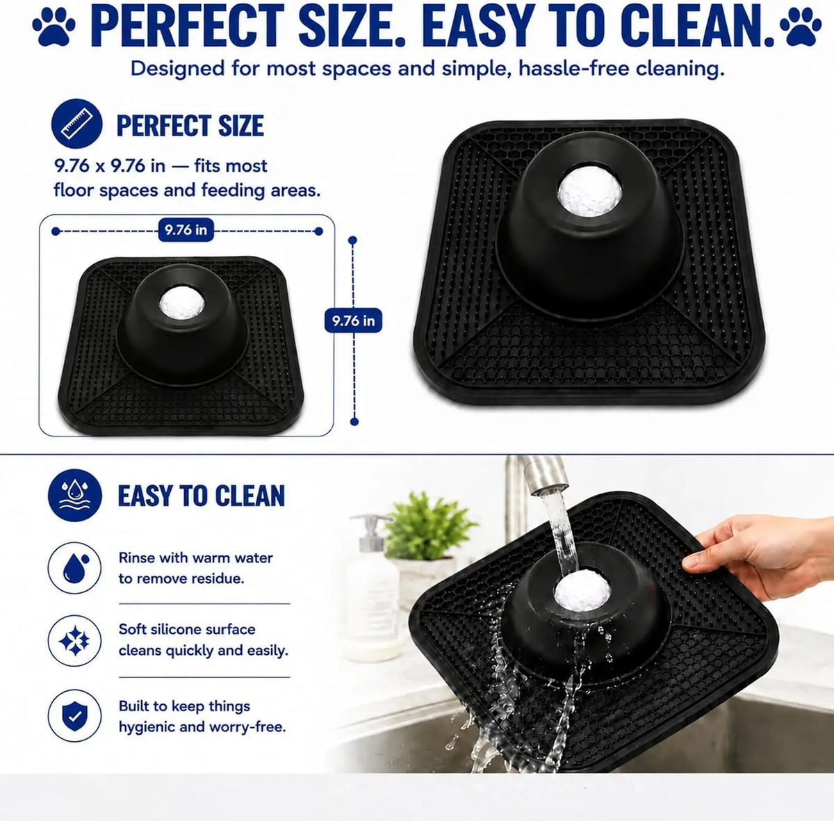 Slow Feeder Dog Bowl and Lick Mat, Silicone-Style Interactive Treat Bowl with Anti-Slip Base for Dogs and Cats - product view 3