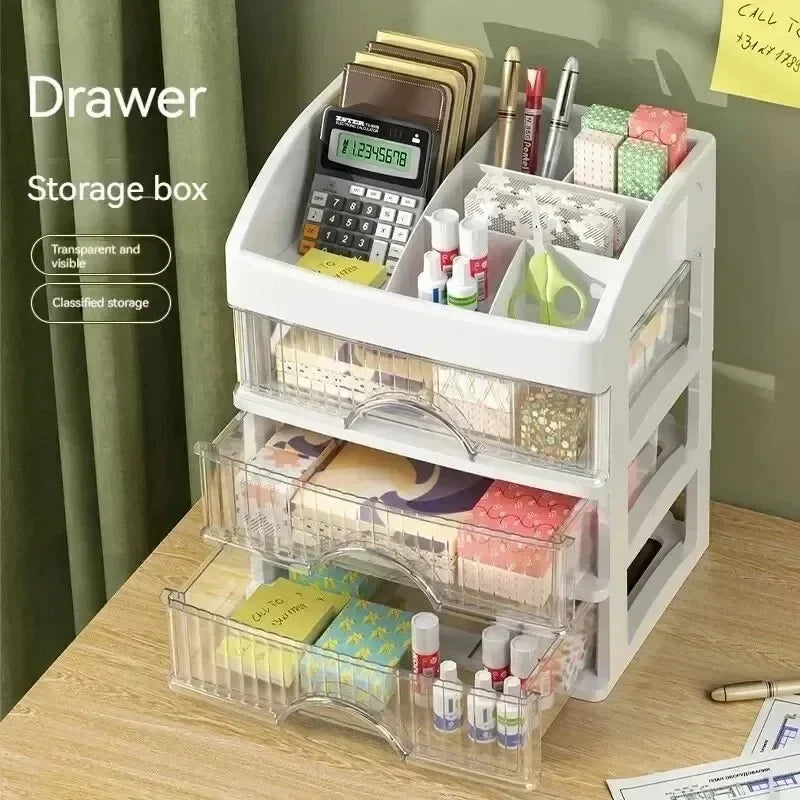 5-Tier Drawer Organizer, Transparent Cosmetic Storage Box, Waterproof PP Vanity Shelf for Makeup, Skincare and Stationery - product view 4
