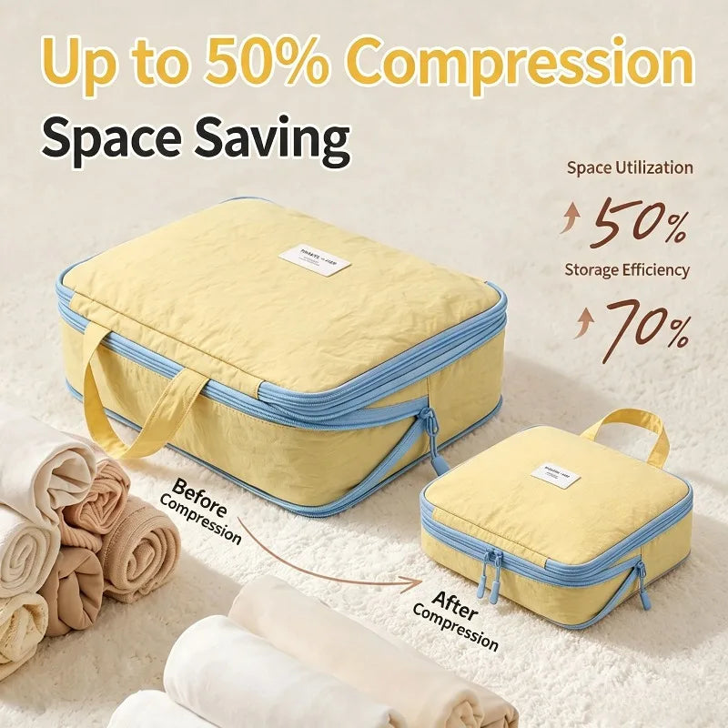Compression Packing Organizer Bag, Reusable Folding Rectangular Polyester Travel Pouch for Luggage, Suitcases and Multi-Purpose Storage - product view 6