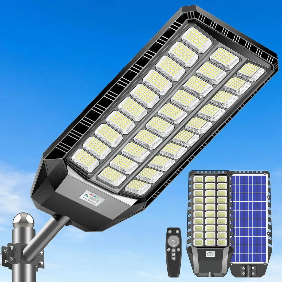 Solar Security Light with Motion Sensor, Automatic Dusk-to-Dawn LED, Dimmable Outdoor Yard and Driveway Light - product view 1