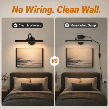 Rechargeable LED Picture Light, Dimmable Aluminum Wall Lamp, Self-Contained Design for Daily Lighting - product view 6