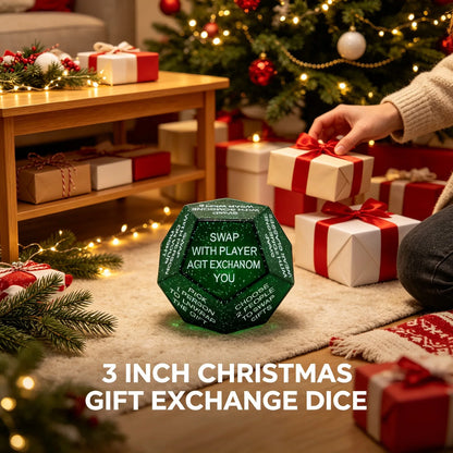 Christmas Gift Exchange Dice, Green Plastic Santa Swap Party Game Die, Compact Stocking Stuffer for Holiday Gatherings - product view 6