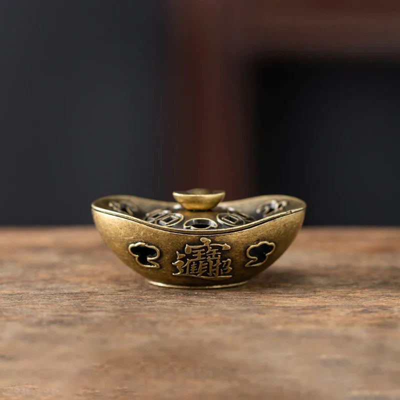 Vintage Copper Incense Holder, Three-Legged Hollow-Out Design, Incense Stick Censer for Tabletop Aromatherapy Décor - product view 6