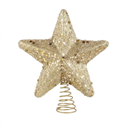 Glitter Christmas Star Tree Topper, Lightweight Foam with Rhinestone Accents for Indoor Outdoor Holiday Decor - product view 1