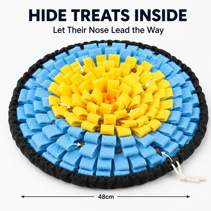 Dog Snuffle Mat, 2-in-1 Drawstring Foraging Toy, 48cm Round Polyester Nose Work Activity for Puppies and Small to Medium Dogs - product view 5
