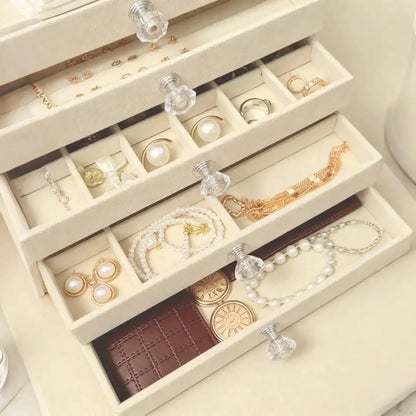 Acrylic Jewelry Organizer Box, Stackable Desktop Storage with Plastic Frame for Rings, Earrings, Necklaces and Bracelets - product view 1