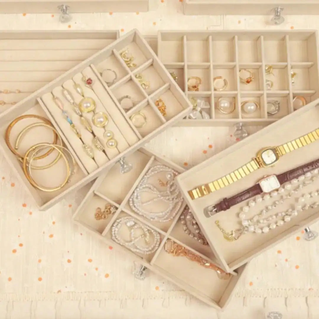 Acrylic Jewelry Organizer Box, Stackable Desktop Storage with Plastic Frame for Rings, Earrings, Necklaces and Bracelets - product view 3
