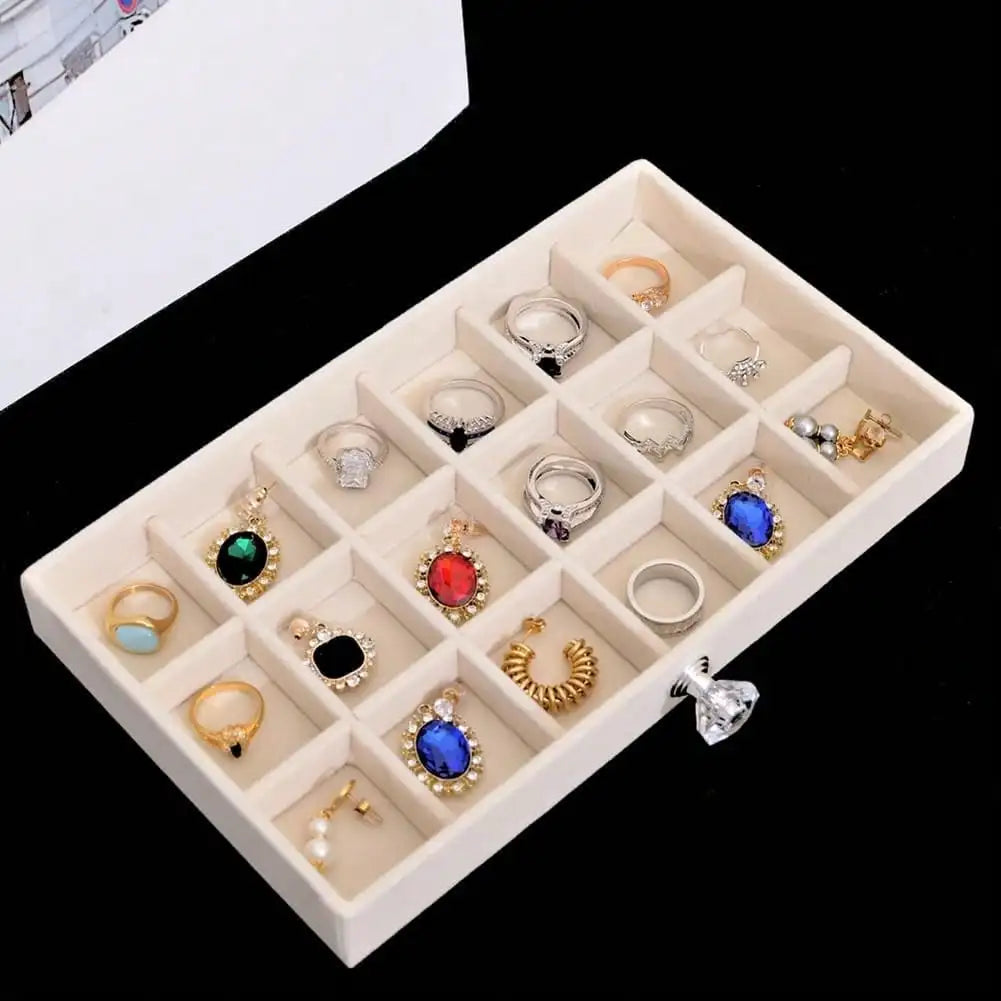 Acrylic Jewelry Organizer Box, Stackable Desktop Storage with Plastic Frame for Rings, Earrings, Necklaces and Bracelets - product view 4