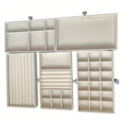 Acrylic Jewelry Organizer Box, Stackable Desktop Storage with Plastic Frame for Rings, Earrings, Necklaces and Bracelets - product view 5