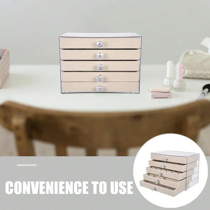 Acrylic Jewelry Organizer Box, Stackable Desktop Storage with Plastic Frame for Rings, Earrings, Necklaces and Bracelets - product view 6