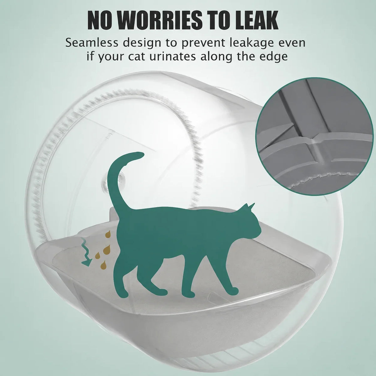 Cat Litter Mat, Washable Sand-Trapping Floor Protector with Non-Slip, Water-Resistant Surface, 2-Piece Option - product view 3