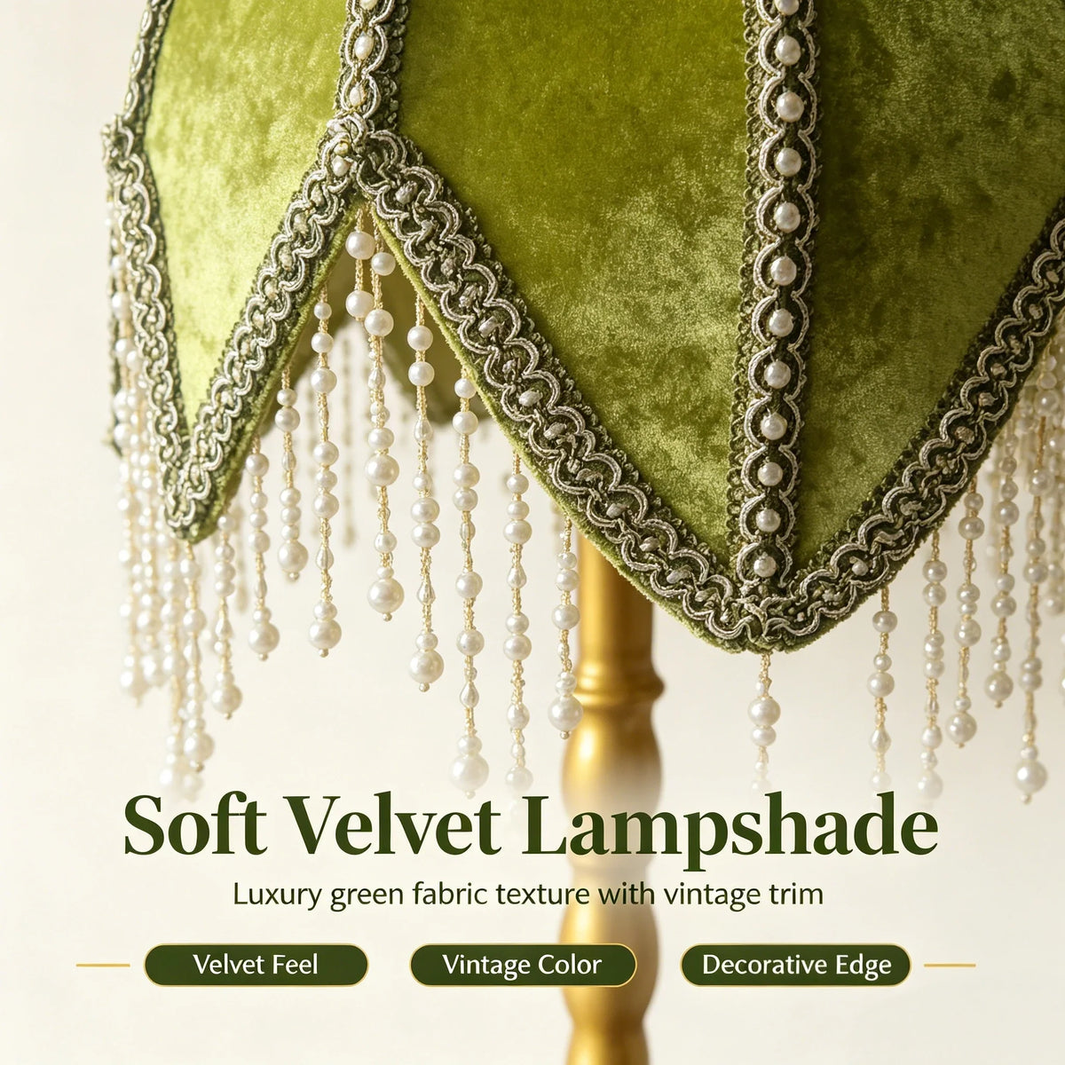 Vintage Fabric Table Lamp, European Tassel Shade, Bamboo-Joint Metal Base, E27 Bulb Socket, 110V US Plug for Bedroom - product view 4