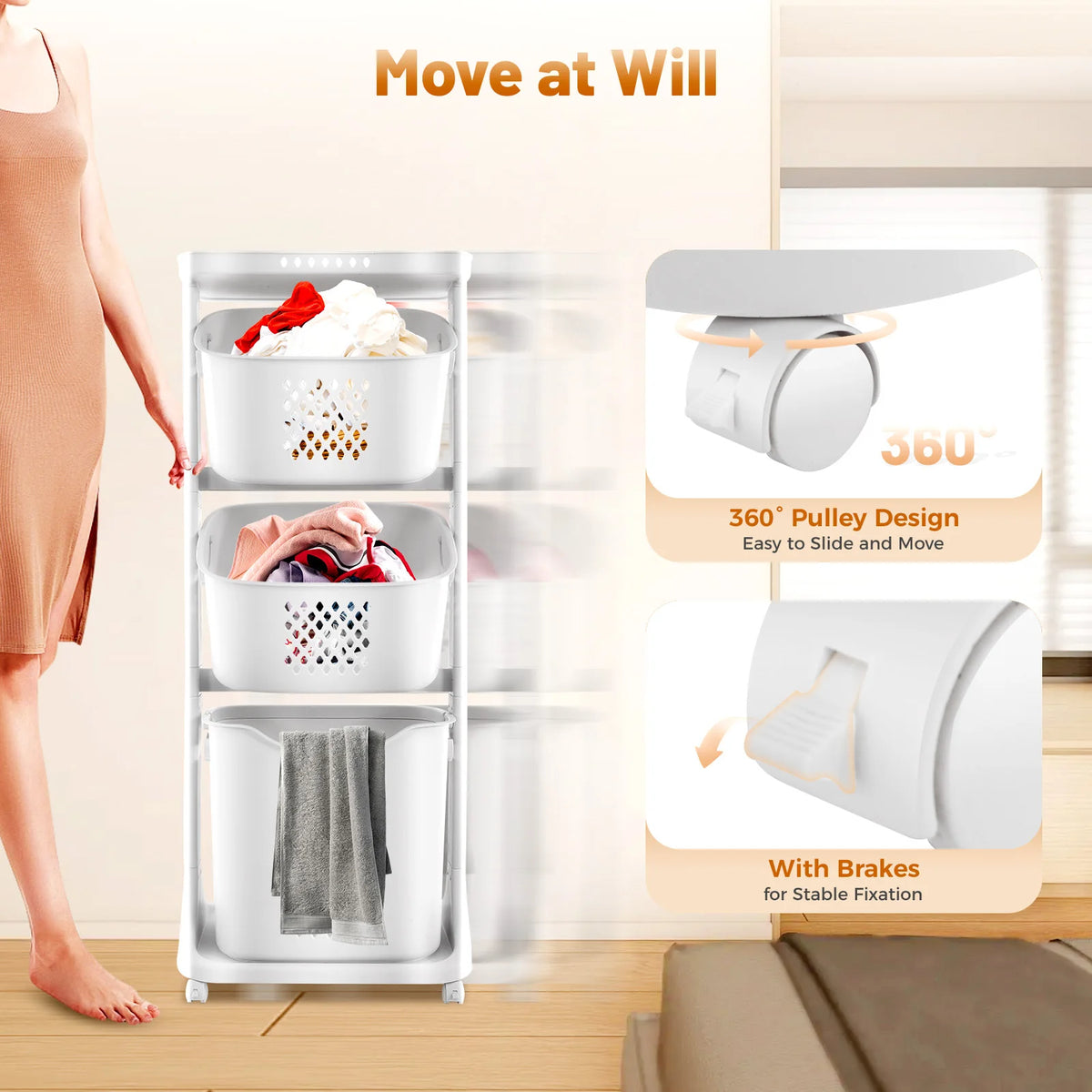collapsible clothes hamper - product view 3